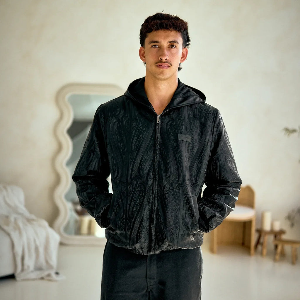 Embossed Hooded Jacket