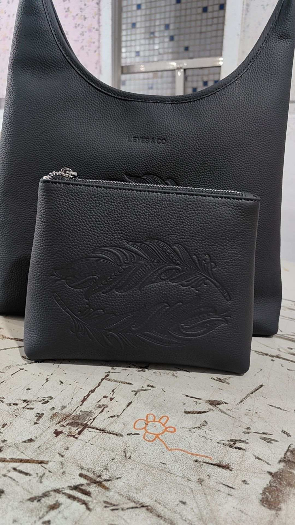 2Pc Leather Cross bag & wallet